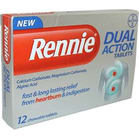 Rennie Dual Action Tablets (12) - ExpressChemist.co.uk - Buy Online