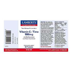 Lamberts Vitamin C Time Release with Bioflavonoids 1000mg 60 Tablets