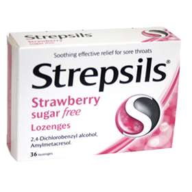 Strepsils Strawberry Sugar Free 36