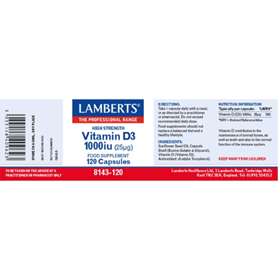 Lamberts Vitamin D3 1000iu (25µg) Capsules (120)
