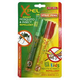 Xpel Adult Mosquito and Insect Repellent Spray Plus Kids Spray Pen 100 Sprays