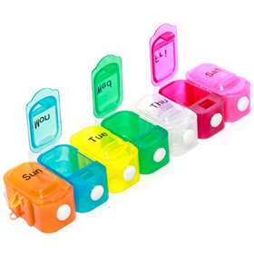 Safe and Sound Extra Push-Button 7 Day Detachable Pill Box