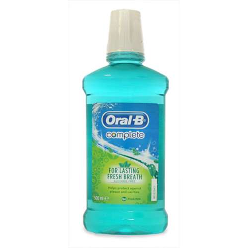 Oral B Complete Alcohol Free Fresh Mint Mouthwash 500ml ...