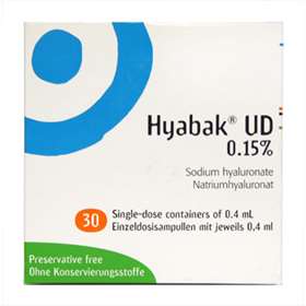 Hyabak UD 0.15% Sodium Hyaluronate 30 Single 0.4ml Containers ...