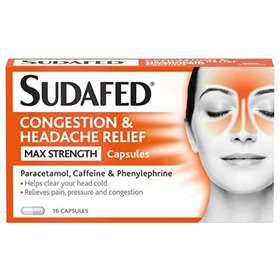 Sudafed Congestion and Headache Relief Max Strength Capsules 16