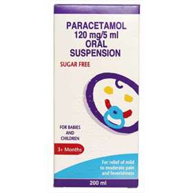 Paracetamol 120mg/5ml Oral Suspension Cherry 3m+ 200ml