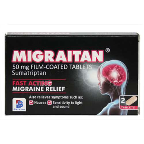 Click to view product details and reviews for Migraitan 50mg Film Coated Tablets 2 Tablets.