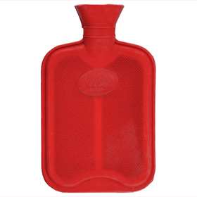 Hot Water Bottle Double Ribbed Red