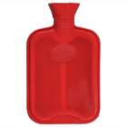 Hot Water Bottle Natural Rubber Double Ribbed Red