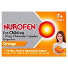 Nurofen For Children Orange Flavoured Chewable Capsules 12