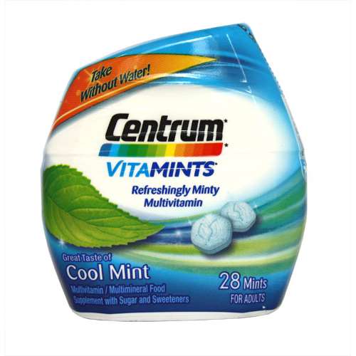 Centrum VitaMint Cool Mint Tablets 28 - ExpressChemist.co.uk - Buy Online