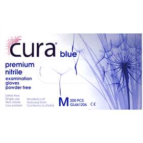 cura blue nitrile gloves