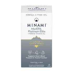 Minami MorEPA Platinum 90% Omega-3 plus Vitamin D3 Softgels