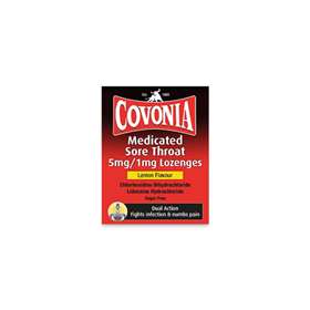 Covonia Medicated Sore Throat Lemon Lozenges 36