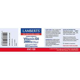 Lamberts Vitamin D3 2000iu (50µg) Capsules (120)