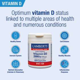 Lamberts Vitamin D3 2000iu (50µg) Capsules (120)