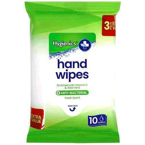 Hygienics Anti-Bacterial Fresh Scent Hand Wipes 3x10 Pack ...