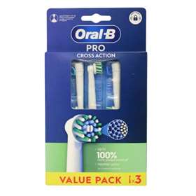 Oral B Pro Cross Action Brush Heads x 3