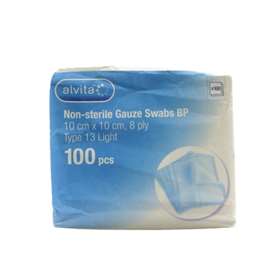 Alvita Non-Sterile Gauze Swabs 100