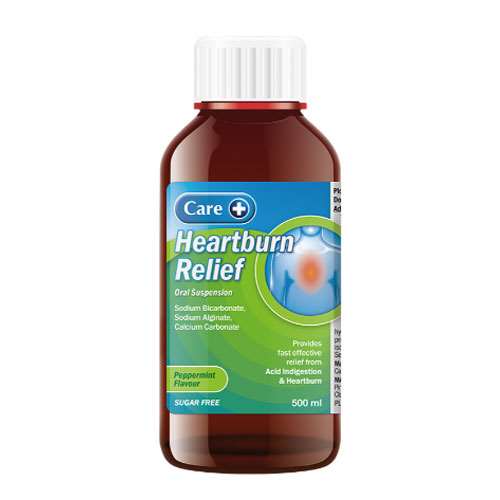 Care Heartburn Relief Sf Peppermint Oral Suspension 500ml