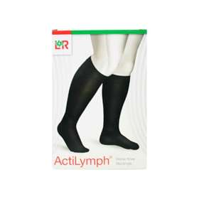 Actilymph Below Knee Stockings Black Open Toe Class 1 XL