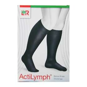 Actilymph Below Knee Stockings Black Close Toe Class 1 XL