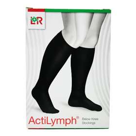 Actilymph Below Knee Stockings Black Close Toe Class 1 Medium 88393