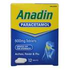 Anadin Paracetamol 12 Tablets