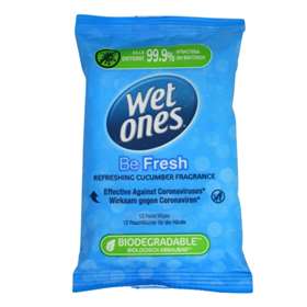 Wet Ones Be Fresh Antibacterial Biodegradable Wet Wipes 12