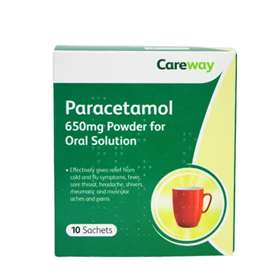 Careway 650mg Paracetamol Powder for Oral Solution 10 Sachets