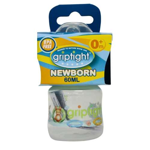 Griptight 0 Months Newborn Feeding Bottle 60ml Green