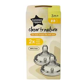 Tommee Tippee Closer to Nature Medium Flow Teats 3m+ Twin Pack