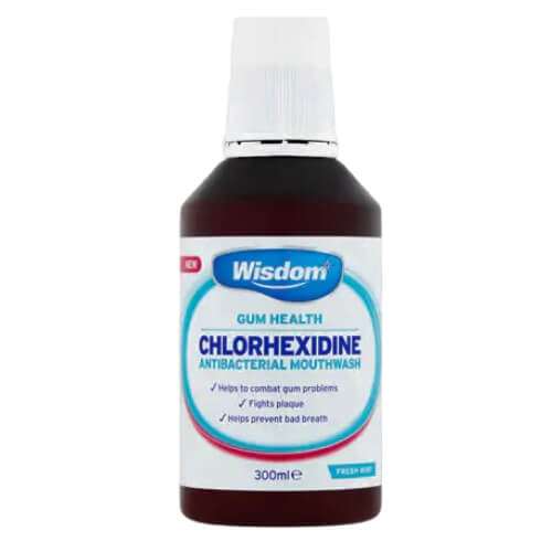 Wisdom Gum Health Chlorhexidine Antibacterial Mouthwash Fresh Mint 300ml