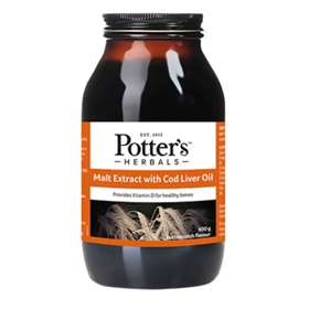 Potter's Herbals Malt Extract With Cod Liver Oil Butterscotch Flavour 650g