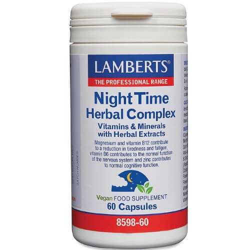 Click to view product details and reviews for Lamberts Night Time Herbal Complex 60 Capsules.