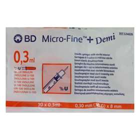 BD Micro-Fine+ Demi Insulin Syringes 0.30mm (30G) 10 Pack