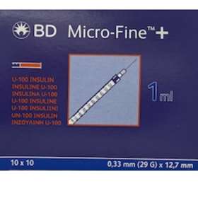 BD Micro-Fine+ Insulin Syringes 100 (10x10) x 1ml 12.7mm (29G)
