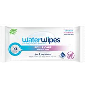 Water Wipes Adult Care Sensitive Body Wipes XL  x 30