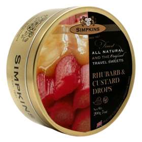 Simpkins Rhubarb And Custard Travel Sweets 175g