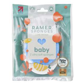 Ramer 2 Baby Sponges Pale Blue And White