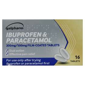 Galpharm 16 Ibuprofen And Paracetamol Film Coated Tablets 200mg/500mg