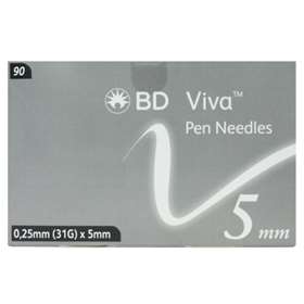 BD Viva Pen Needles 0.25mm, 31G x 5mm 90