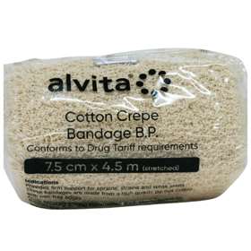 Alvita Cotton Crepe Bandage 7.5cm x 4.5cm Stretched