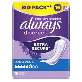 Always Discreet Extra Secure Pads Long Plus 16