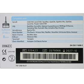 BD Viva Pen Needles 0.25mm (31G) x 8mm x 90