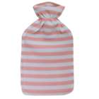 Life  Hot Water Bottle With Pink Stripey Fleece Cover
