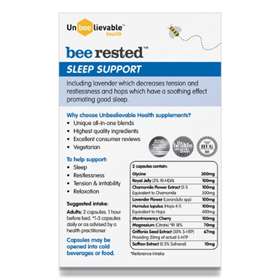 Unbeelievable Bee Rested Sleep Support 20 Capsules
